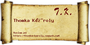 Thomka Károly névjegykártya