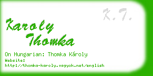 karoly thomka business card
